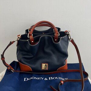 Dooney & Bourke Small Brenna Pebble Navy Leather Handbag Tote